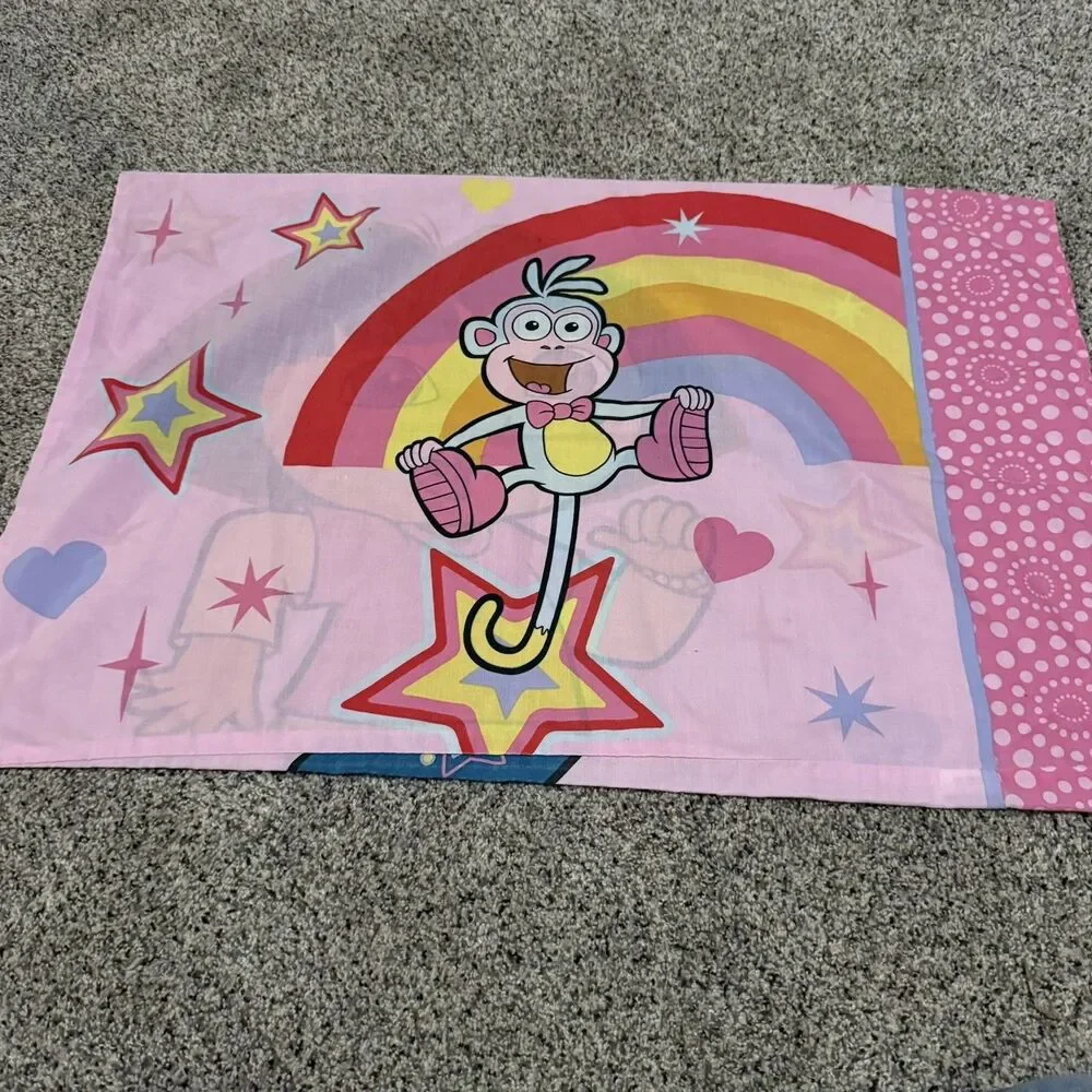 Vintage Dora The Explorer Monkey Boots Pillowcase Standard Graphics Both Side